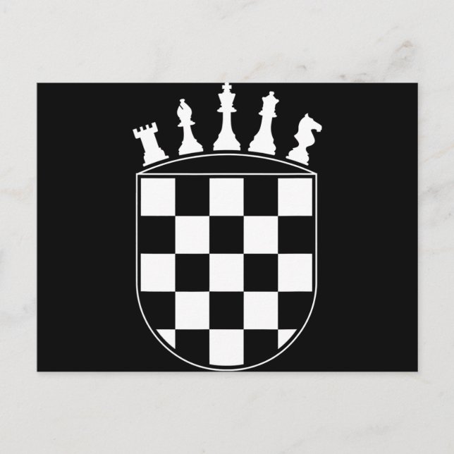 Chess Player-presenter för kroatkroatiska Flagga C Vykort (Framsida)