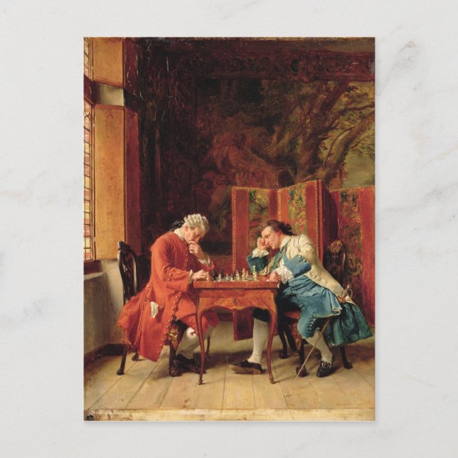 Chess Players, 1856 Vykort (Framsida)