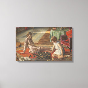 Chess Players (av John Lavery) Canvastryck