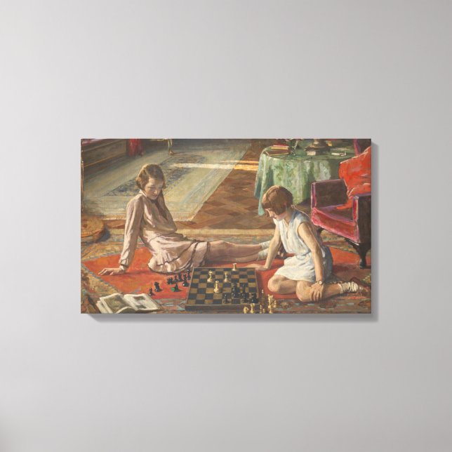 Chess Players (av John Lavery) Canvastryck (Framsida)