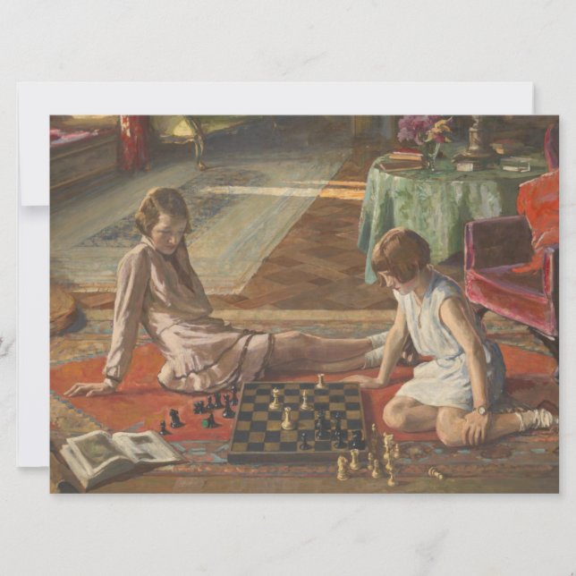 Chess Players (av John Lavery) Kort (Framsida)