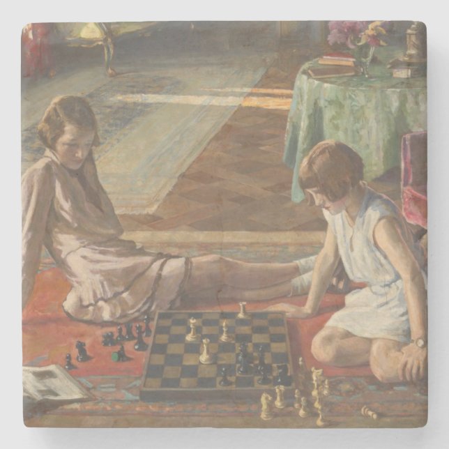Chess Players (av John Lavery) Stenunderlägg (Framsidan)