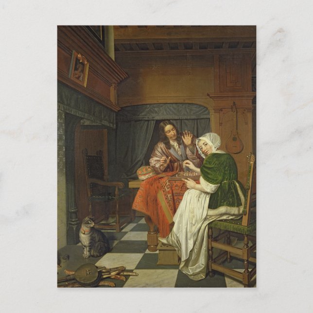 Chess Players, c.1670 Vykort (Framsida)