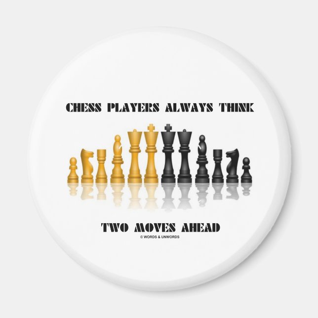 Chess Players Tänka Two Moves Ahead Magnet (Framsidan)