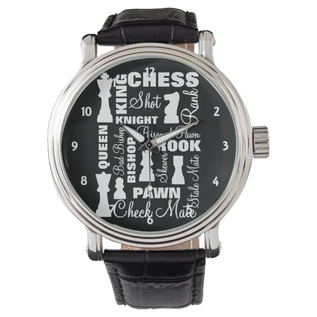 Chess Players typography Design Armbandsur (Framsida)
