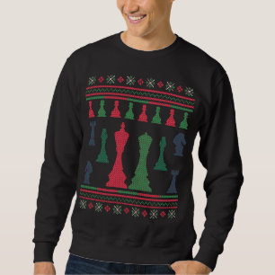 Chess Players Ugly jul Sweater Kung Queen Lång Ärmad Tröja