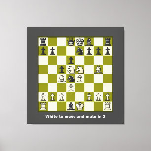 Chess Puzzle Mate i 2 stjärnat Kanvastryck