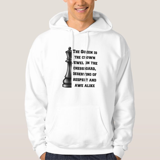 Chess Queen Black White Power Respect Strategy Hoodie (Framsida)