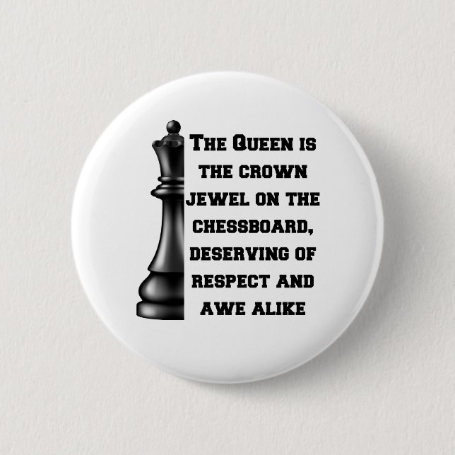 Chess Queen Black White Power Respect Strategy Knapp (Framsida)