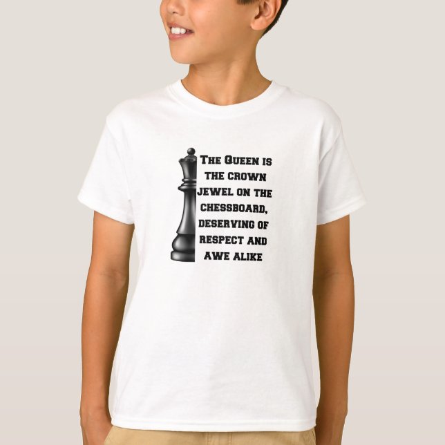 Chess Queen Black White Power Respect Strategy T Shirt (Framsida)
