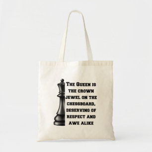 Chess Queen Black White Power Respect Strategy Tygkasse