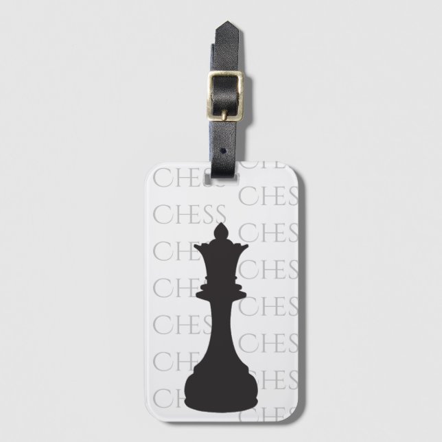 Chess Queen Classic Biet Modern Black, White Bagagebricka (Framsida vertikal)