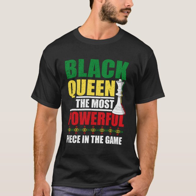 Chess Queen Mest Power Biet Checkmate Chessmen T Shirt (Framsida)
