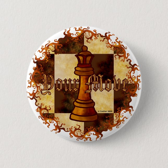 Chess Queen pin Knapp (Framsida)