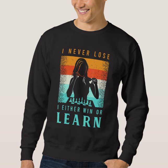Chess Quote Clothing för en schackspelare _6 Lång Ärmad Tröja (Framsida)