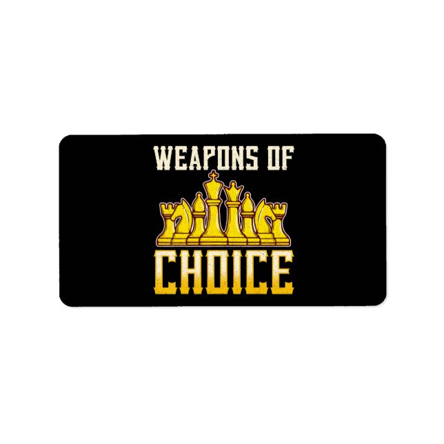 Chess Quote Weapons of Choice Chess Team Player Adressetikett (Framsidan)