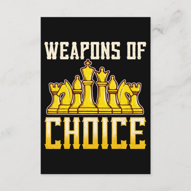 Chess Quote Weapons of Choice Chess Team Player Tilläggskort (Framsida)