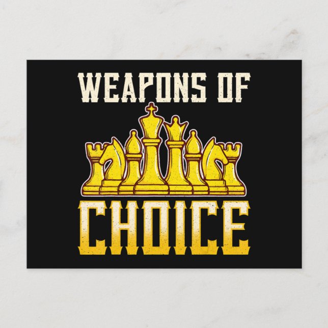 Chess Quote Weapons of Choice Chess Team Player Vykort (Framsida)