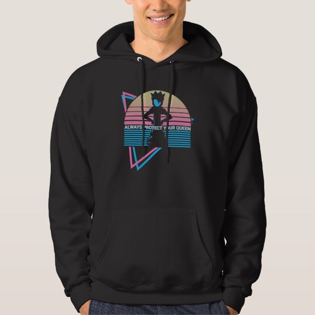 Chess Retro Always Protect Your Queen Hoodie (Framsida)
