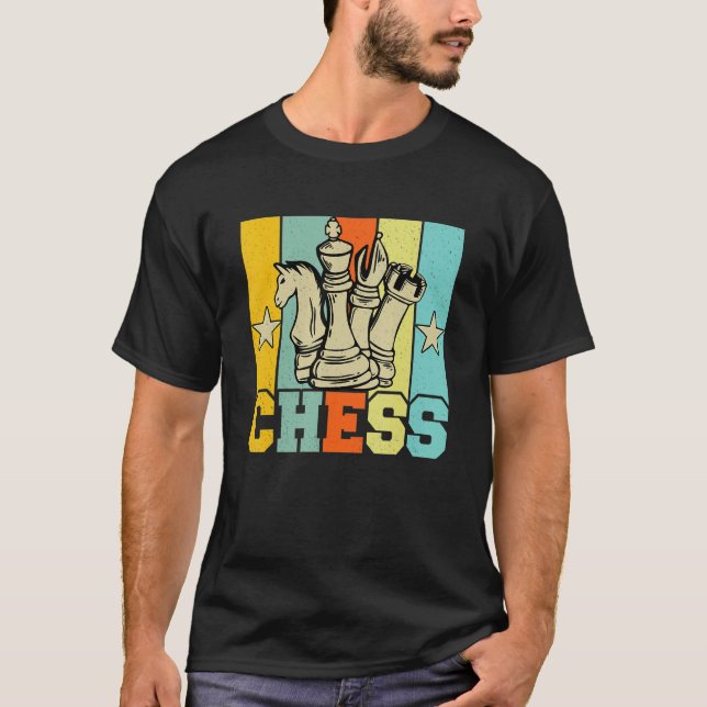 Chess Retro Graphic Chess Player Checkmate Board G T Shirt (Framsida)