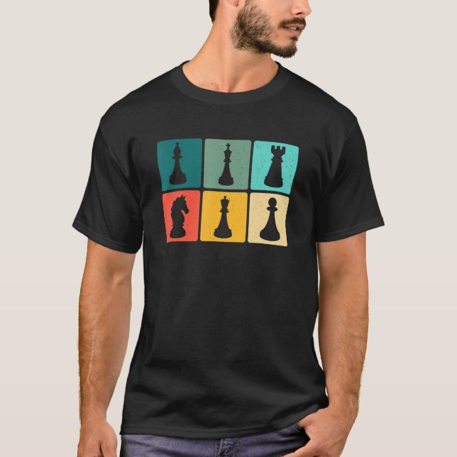 Chess Retro Graphic Chess Player Checkmate Board G T Shirt (Framsida)