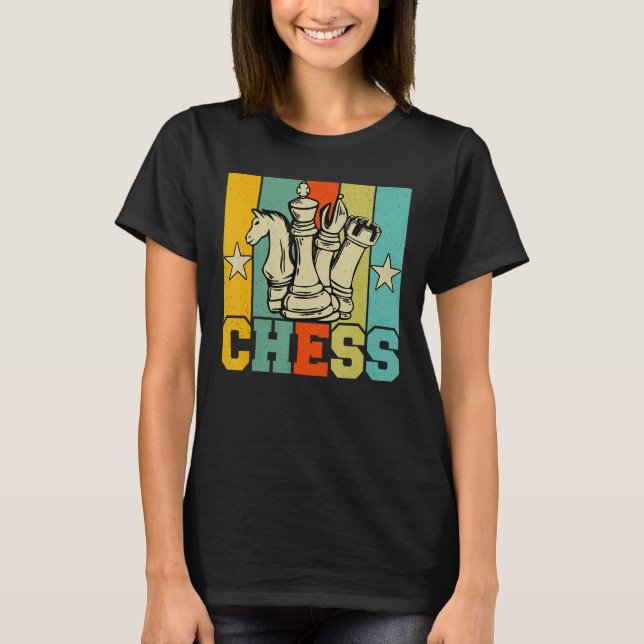 Chess Retro Graphic Chess Player Checkmate Board G T Shirt (Framsida)