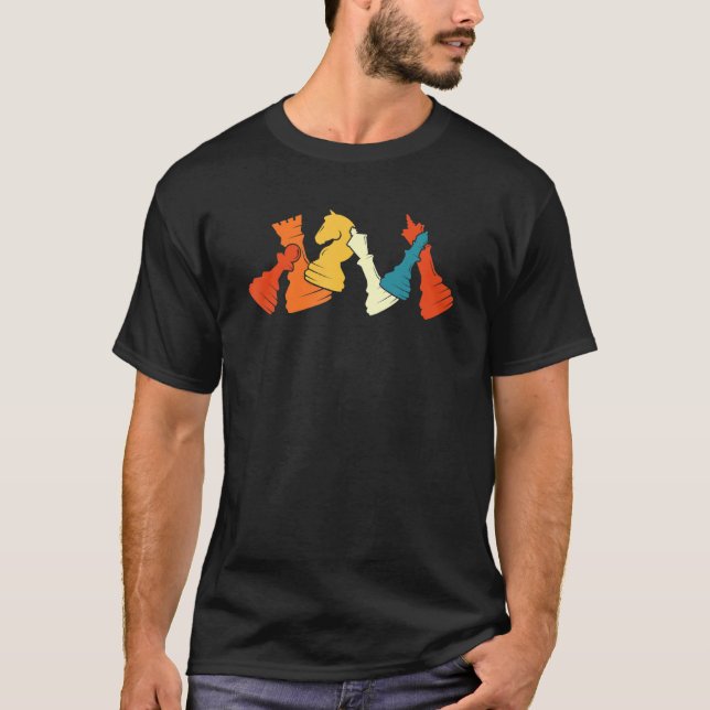 Chess Retro Graphic Chess Player Checkmate Board G T Shirt (Framsida)