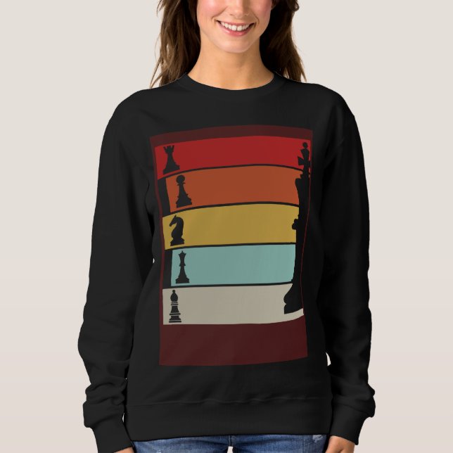 Chess Retro Player Chess Board T Shirt (Framsida)