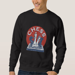 Chess Retro Stil Chess Player Lång Ärmad Tröja