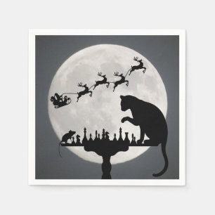 Chess Santa Full Moon Cat and Mouse Game-jul Pappersservett