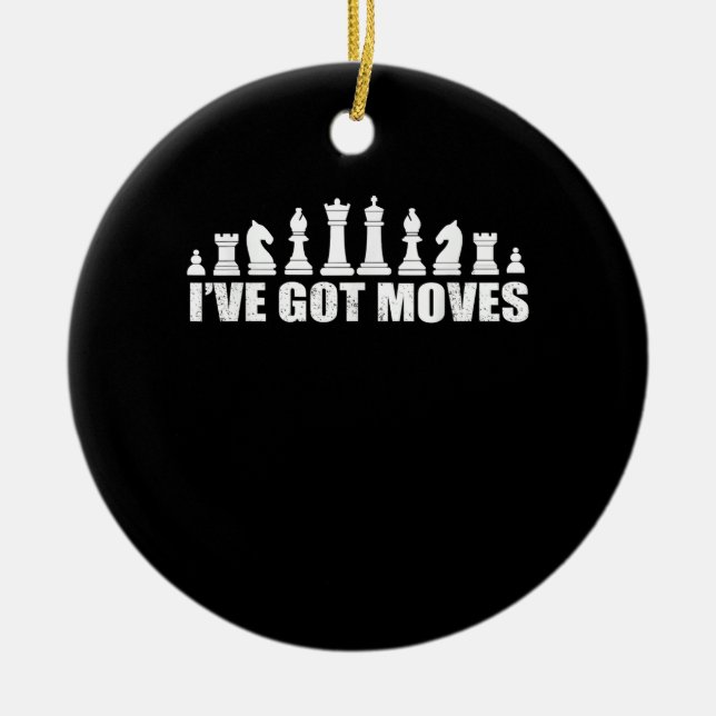 Chess Set Biet Inve Har Moves Fläkt Älskare Coola Julgransprydnad Keramik (Framsidan)