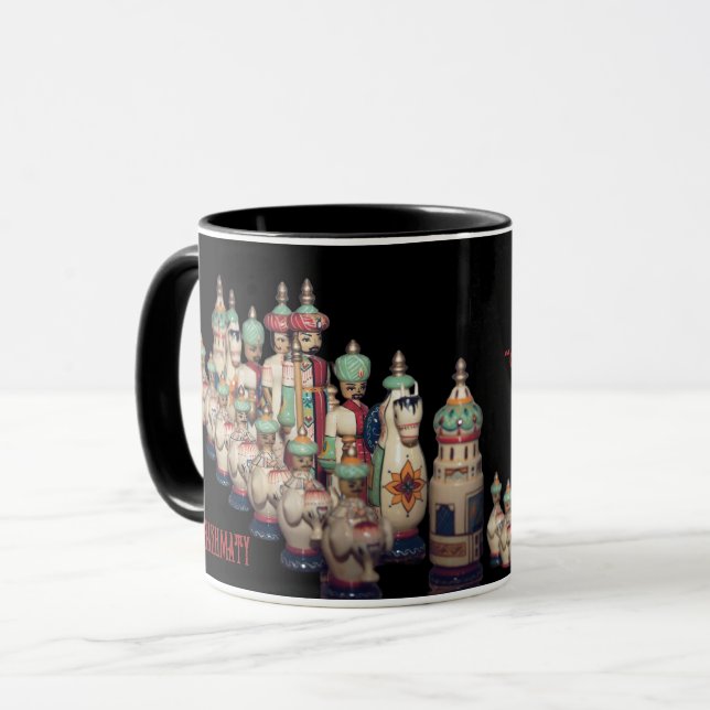 Chess Shakhmaty Black Red Russian Ultimate Mugg (Framsida vänster)