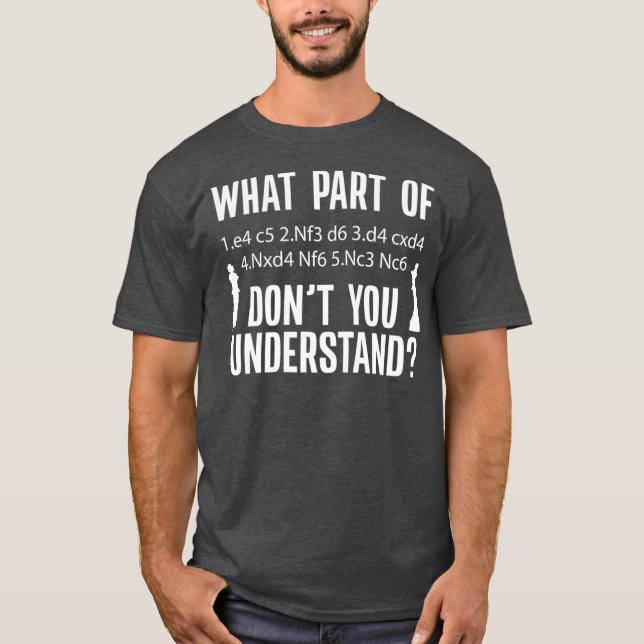 Chess Sicilian Defence Moves Notation for Chess T Shirt (Framsida)