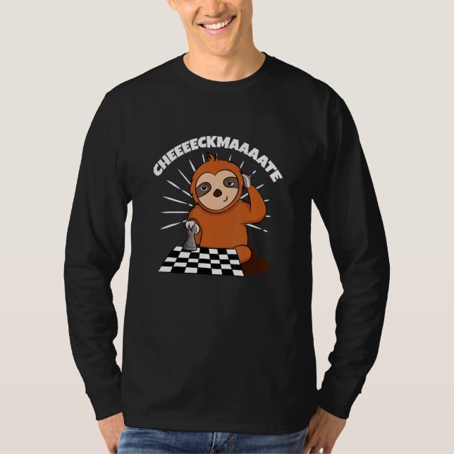 Chess Sloth Ceckmate (långsam chassi) i en lustig  T Shirt (Framsida)