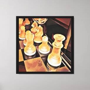Chess-spel Original Abstrakt Art Canvastryck