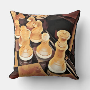 Chess-spel Original Abstrakt Art Kudde