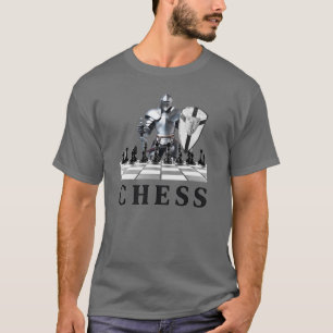 Chess-spel, strategiskt, tänkande framåt, schackma t shirt