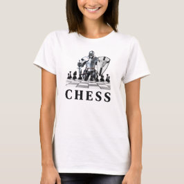 Chess-spel, strategiskt, tänkande framåt, schackma t shirt