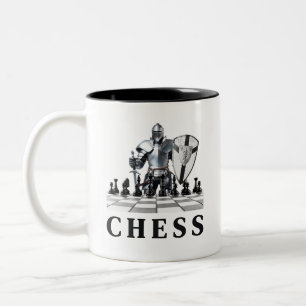 Chess-spel, strategiskt, tänkande framåt, schackma Två-Tonad mugg
