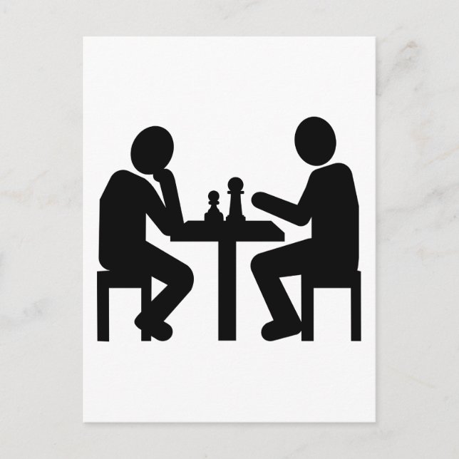 Chess-spelare Vykort (Framsida)