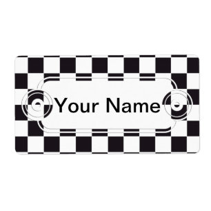 Chess Square Mönster - black + your text & backgr. Fraktsedel