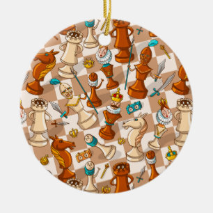 Chess-strid Julgransprydnad Keramik