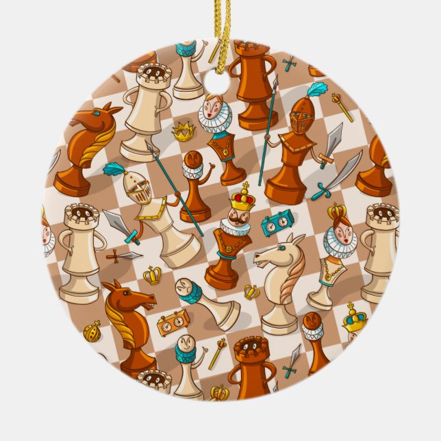 Chess-strid Julgransprydnad Keramik (Framsidan)