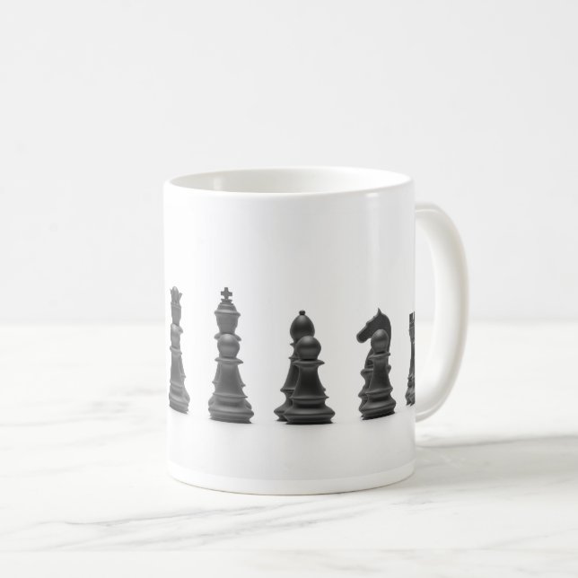 Chess svart delarare kaffemugg (Framsida höger)