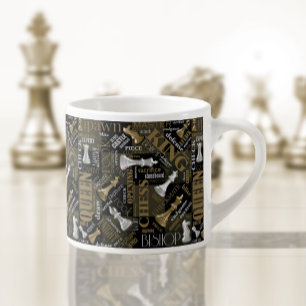 Chess Terms och Biet Silver och Guld ID784 Espressomugg