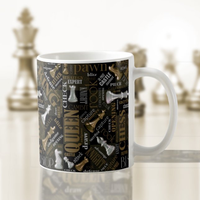 Chess Terms och Biet Silver och Guld ID784 Kaffemugg (Skapare uppladdad)