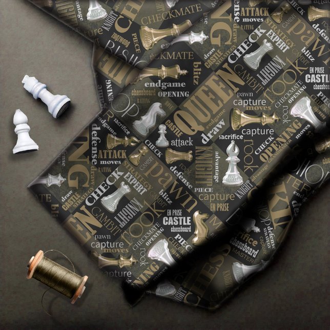Chess Terms och Biet Silver och Guld ID784 Tyg (Skapare uppladdad)