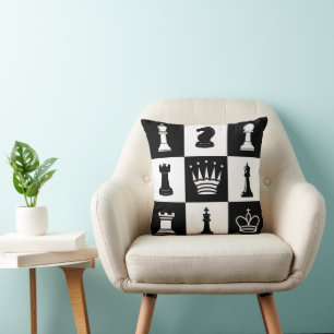 Chess Thated All-over Print Dekorativ kudde