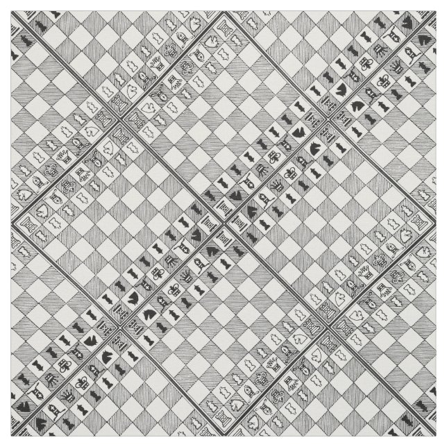 Chess Theme Fabric Tyg (Provkarta)