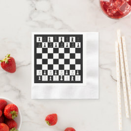 Chess Theme Papper Napkins - Elegant Chessboard De Pappersservett